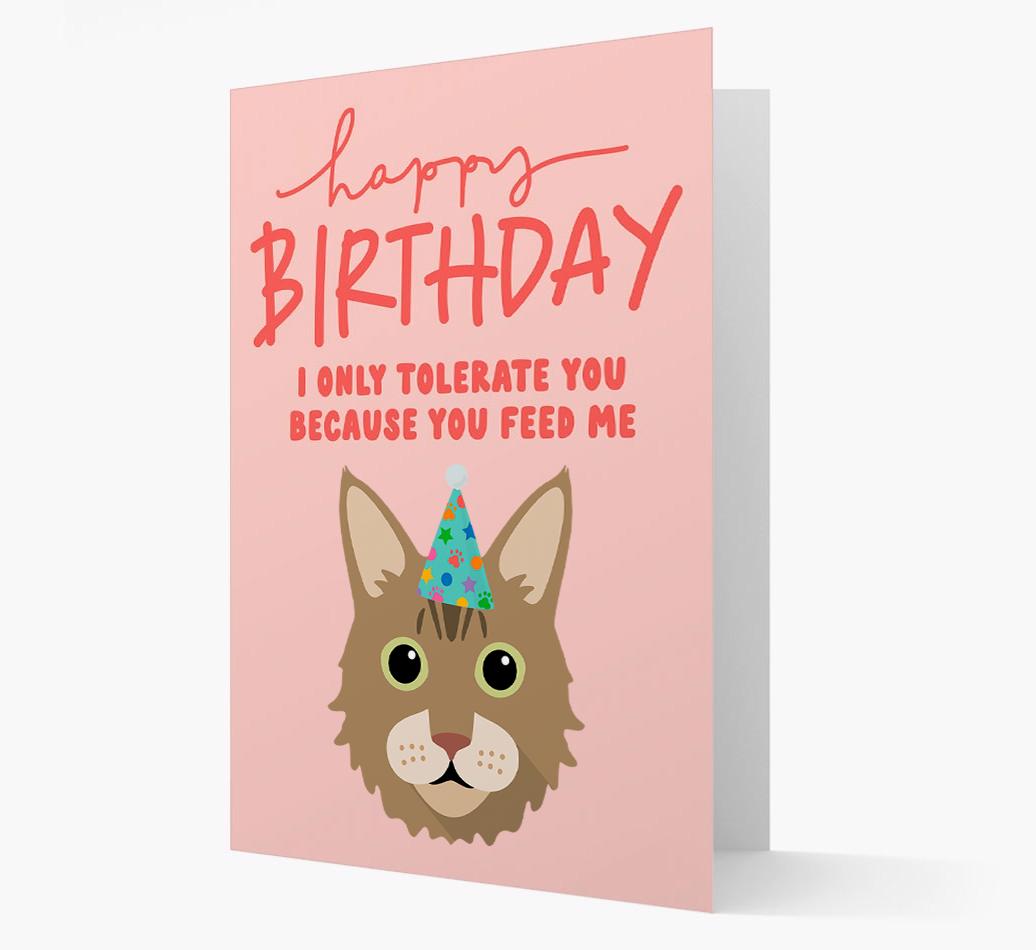 I Only Tolerate You For Food: Personalized {breedCommonName} Card