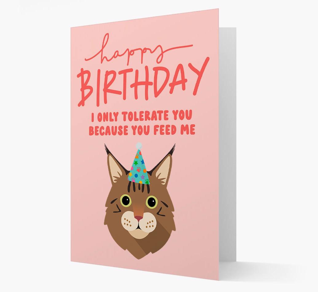 I Only Tolerate You For Food: Personalized {breedCommonName} Card