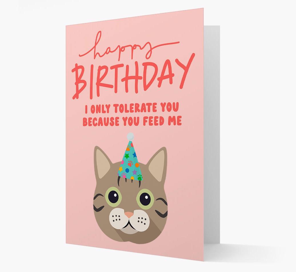 I Only Tolerate You For Food: Personalized {breedCommonName} Card