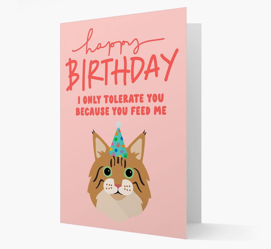 I Only Tolerate You For Food: Personalized {breedCommonName} Card