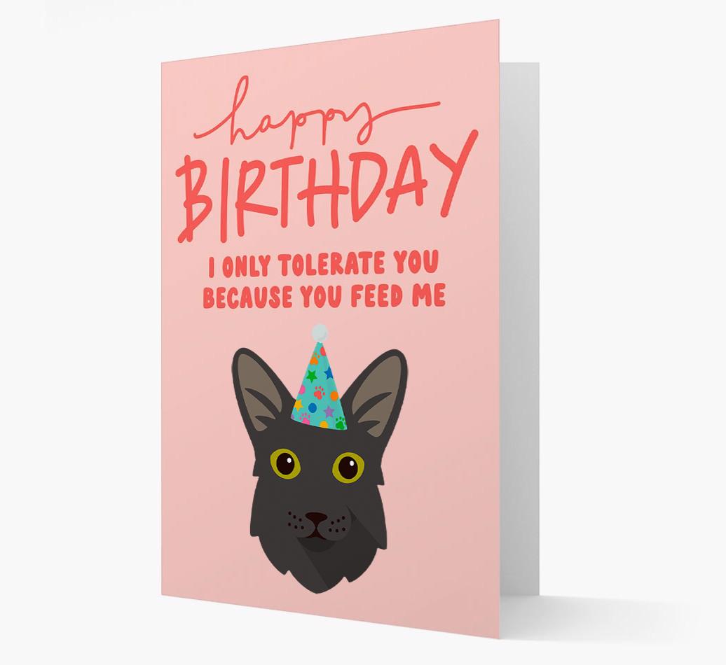 I Only Tolerate You For Food: Personalized {breedCommonName} Card