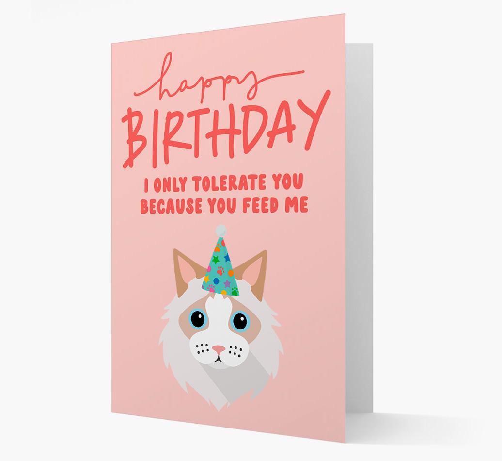 I Only Tolerate You For Food: Personalized {breedCommonName} Card