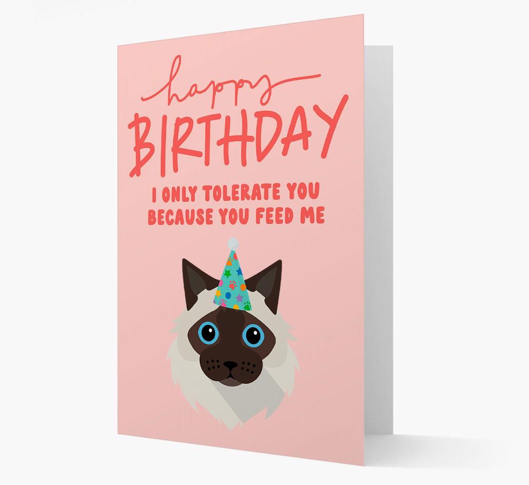 I Only Tolerate You For Food: Personalized {breedCommonName} Card