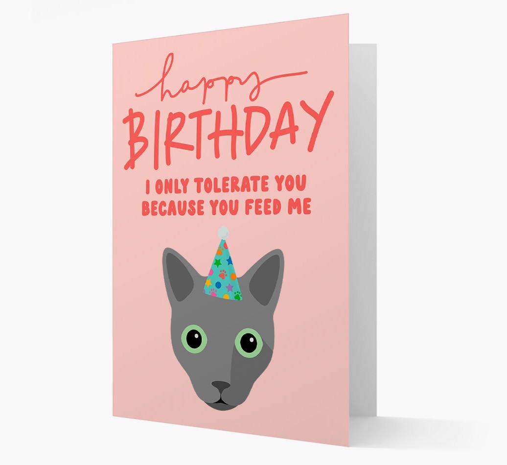 I Only Tolerate You For Food: Personalized {breedCommonName} Card