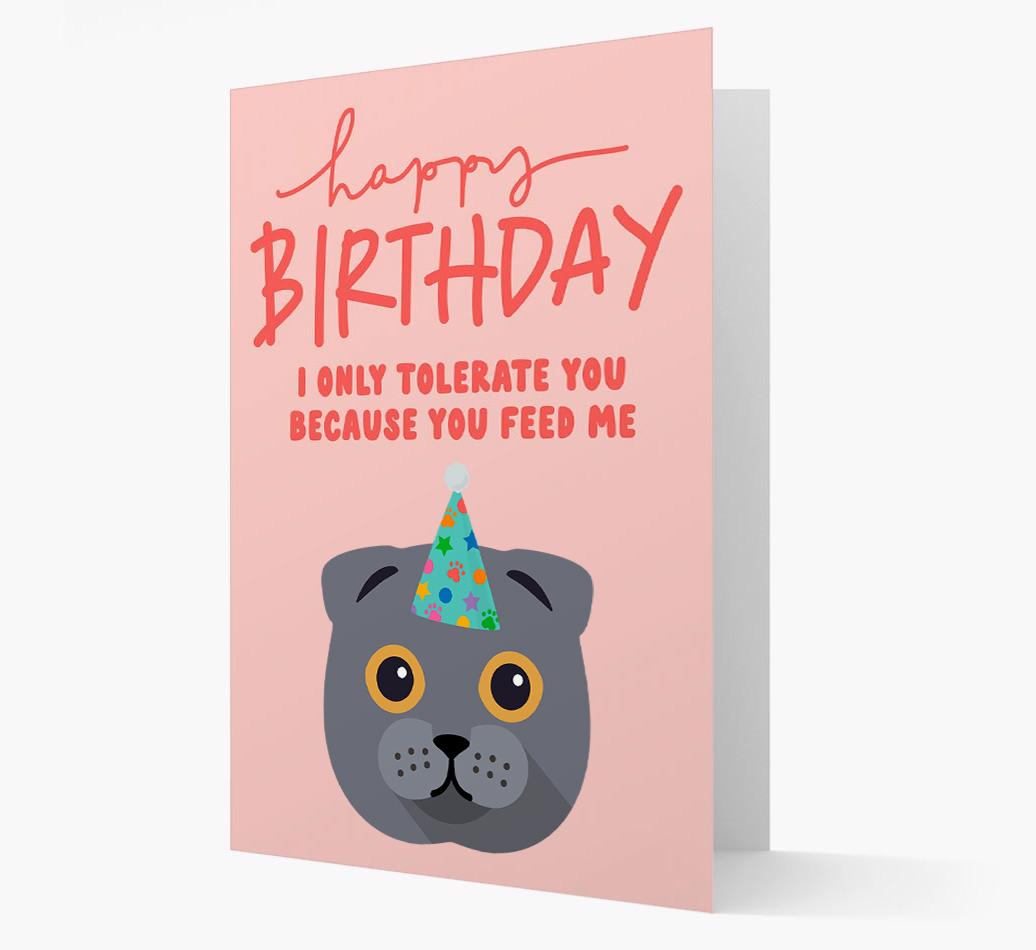 I Only Tolerate You For Food: Personalized {breedCommonName} Card