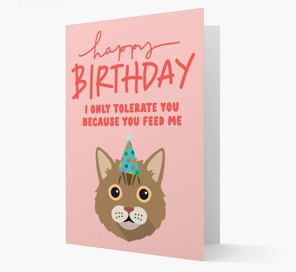 I Only Tolerate You For Food: Personalized {breedCommonName} Card