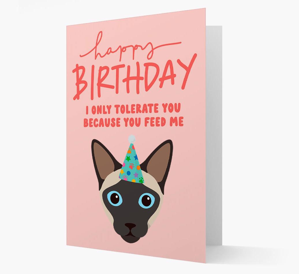 I Only Tolerate You For Food: Personalized {breedCommonName} Card