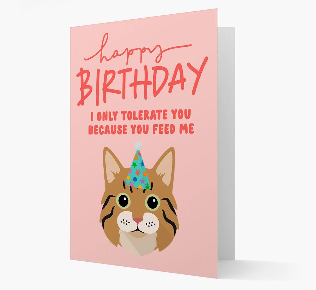 I Only Tolerate You For Food: Personalized {breedCommonName} Card