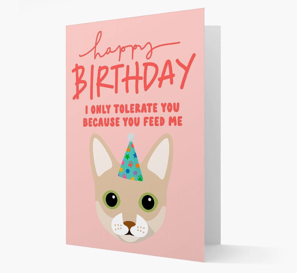 I Only Tolerate You For Food: Personalized {breedCommonName} Card