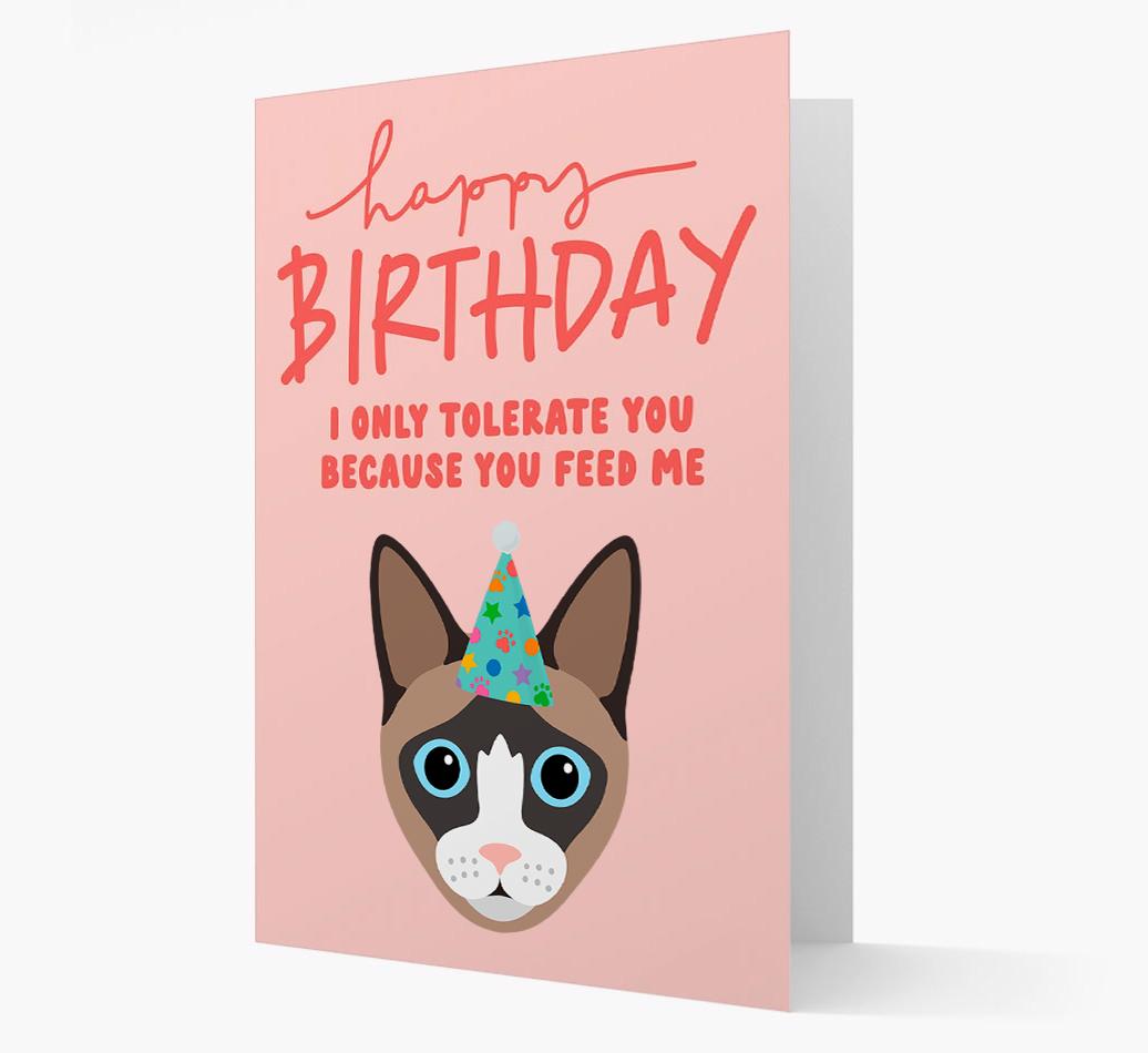 I Only Tolerate You For Food: Personalized {breedCommonName} Card