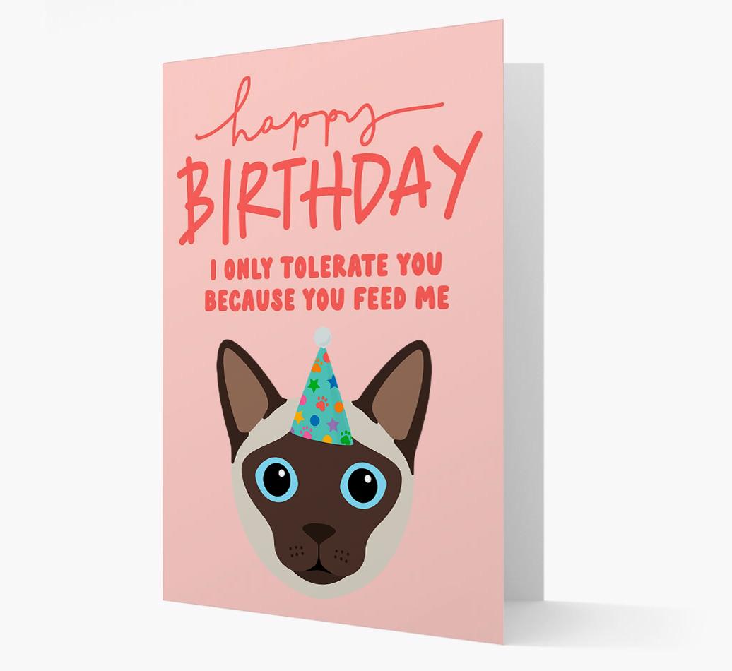 I Only Tolerate You For Food: Personalized {breedCommonName} Card