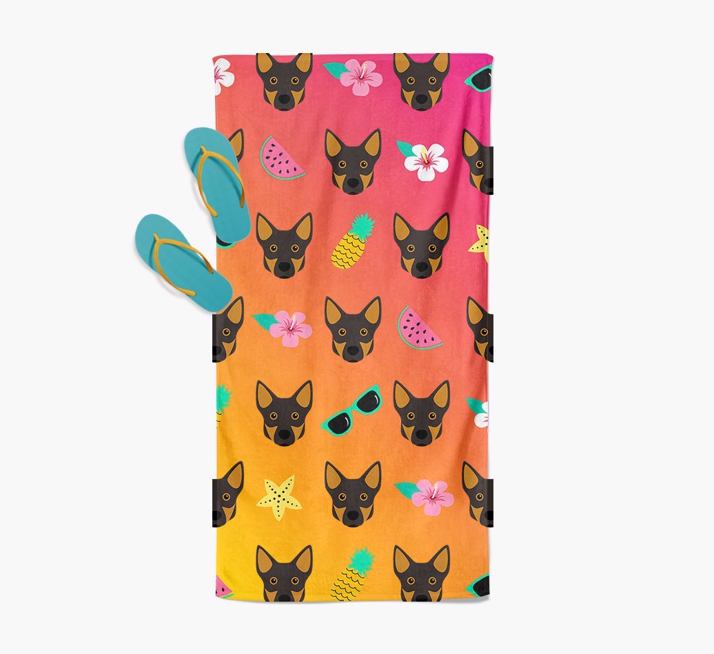 {breedFullName} Tropical Pattern Pool Towel