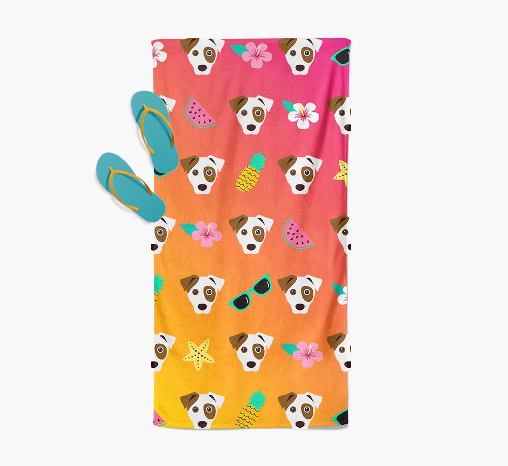 {breedFullName} Tropical Pattern Pool Towel