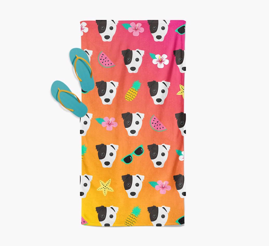 {breedFullName} Tropical Pattern Pool Towel