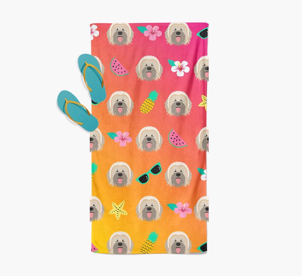 {breedFullName} Tropical Pattern Pool Towel