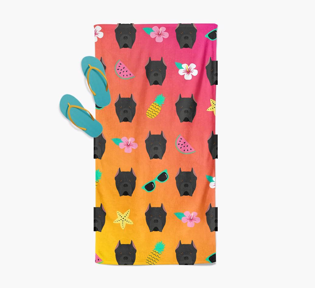 {breedFullName} Tropical Pattern Pool Towel