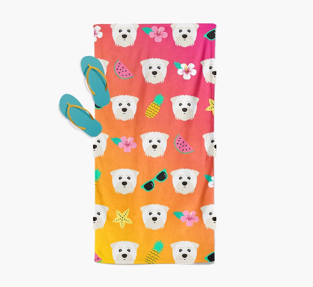 {breedFullName} Tropical Pattern Pool Towel