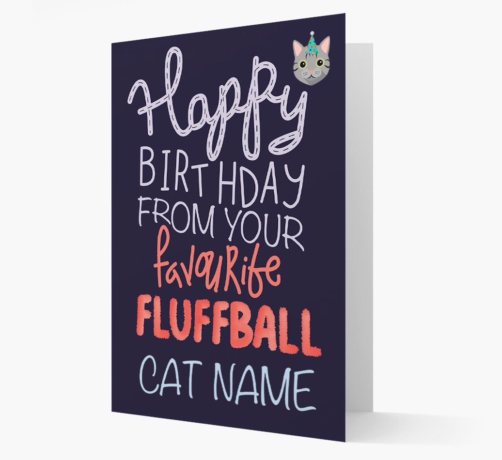 Happy Birthday Fluffball: Personalised {breedCommonName} Card