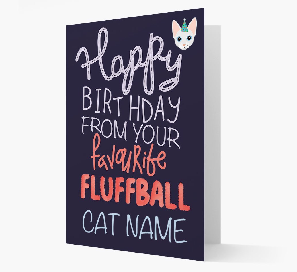 Happy Birthday Fluffball: Personalised {breedCommonName} Card