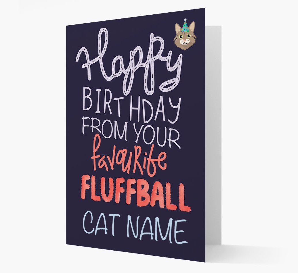 Happy Birthday Fluffball: Personalised {breedCommonName} Card
