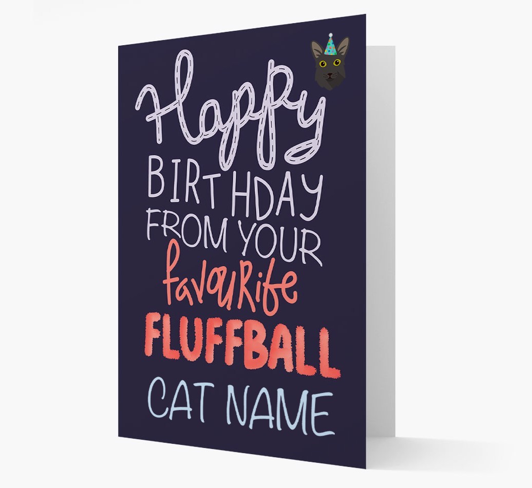 Happy Birthday Fluffball: Personalised {breedCommonName} Card