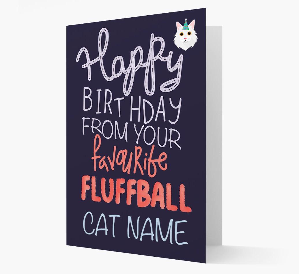 Happy Birthday Fluffball: Personalized {breedCommonName} Card