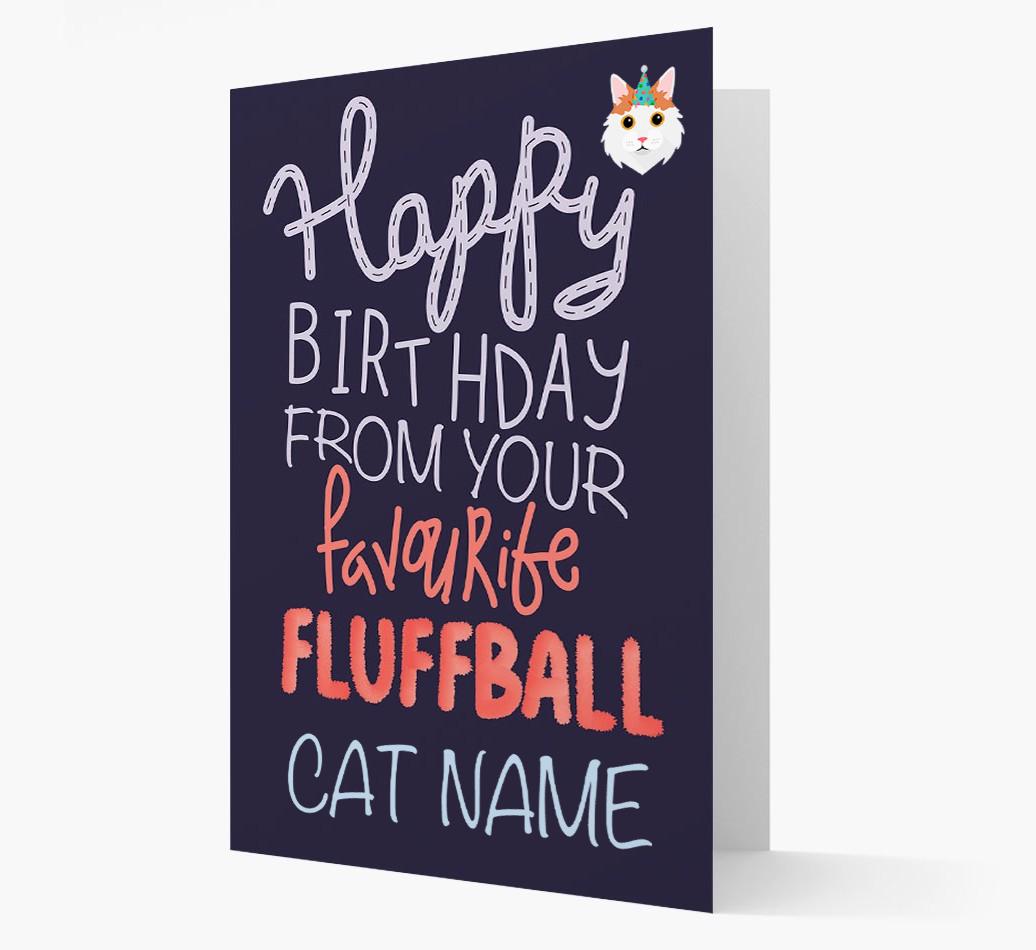 Happy Birthday Fluffball: Personalized {breedCommonName} Card