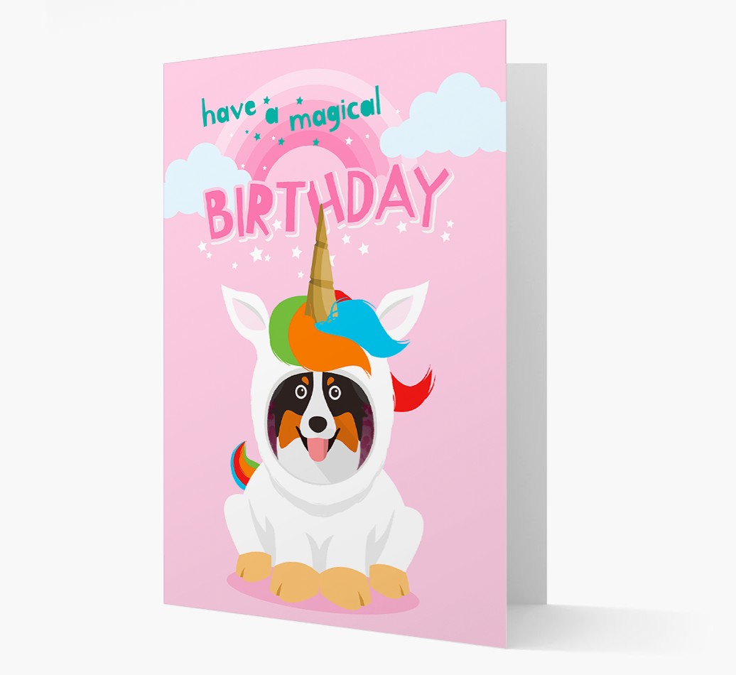 Magical Birthday Unicorn: Personalized {breedFullName} Icon Card