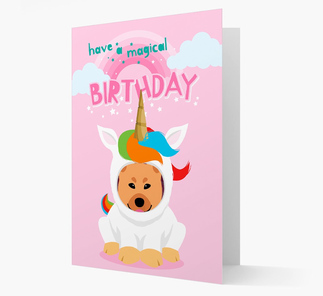 Magical Birthday Unicorn: Personalized {breedFullName} Icon Card