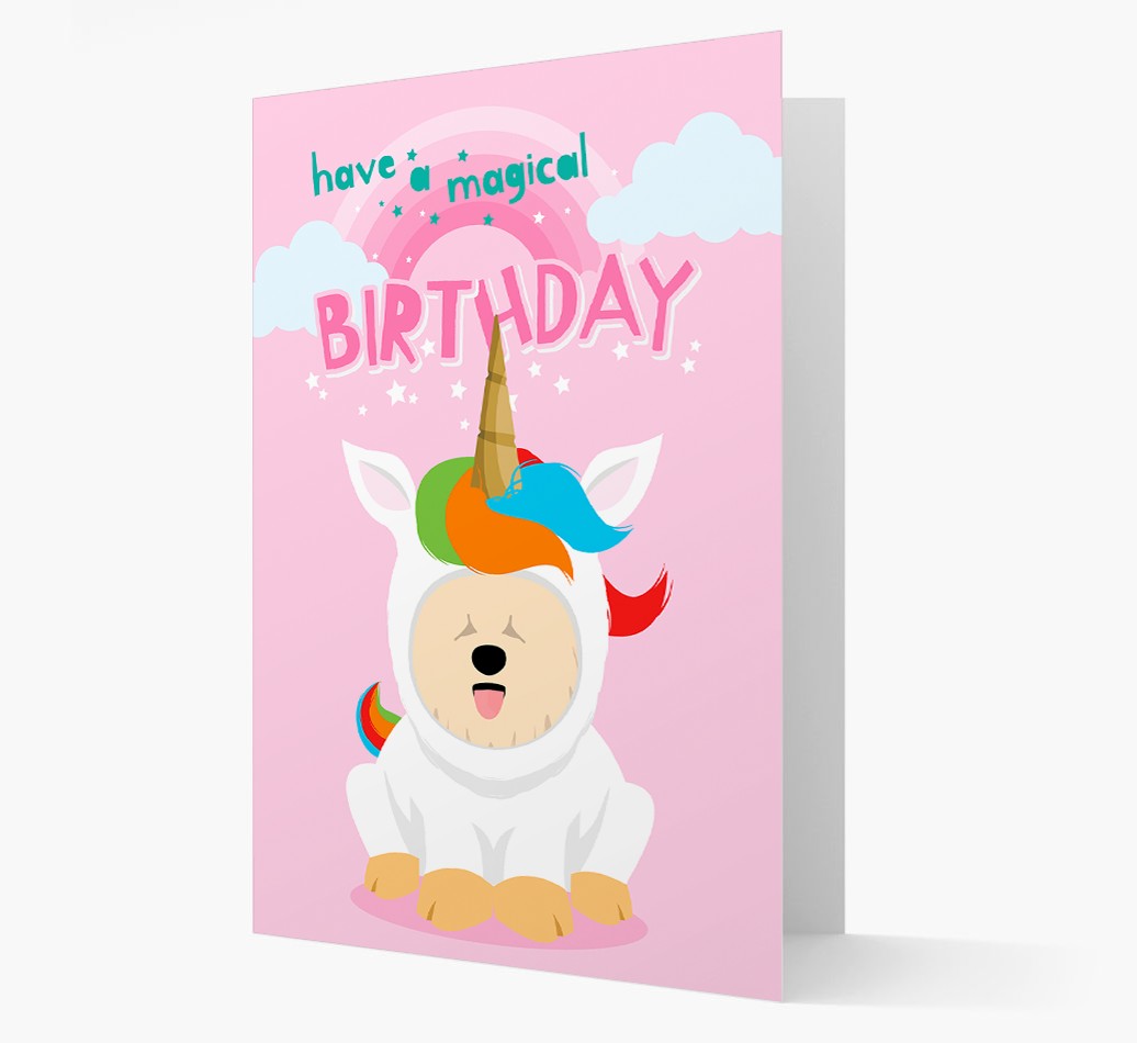 Magical Birthday Unicorn: Personalized {breedFullName} Icon Card