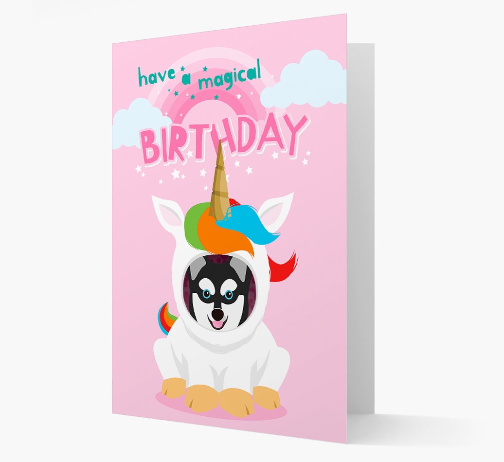 Magical Birthday Unicorn: Personalized {breedFullName} Icon Card