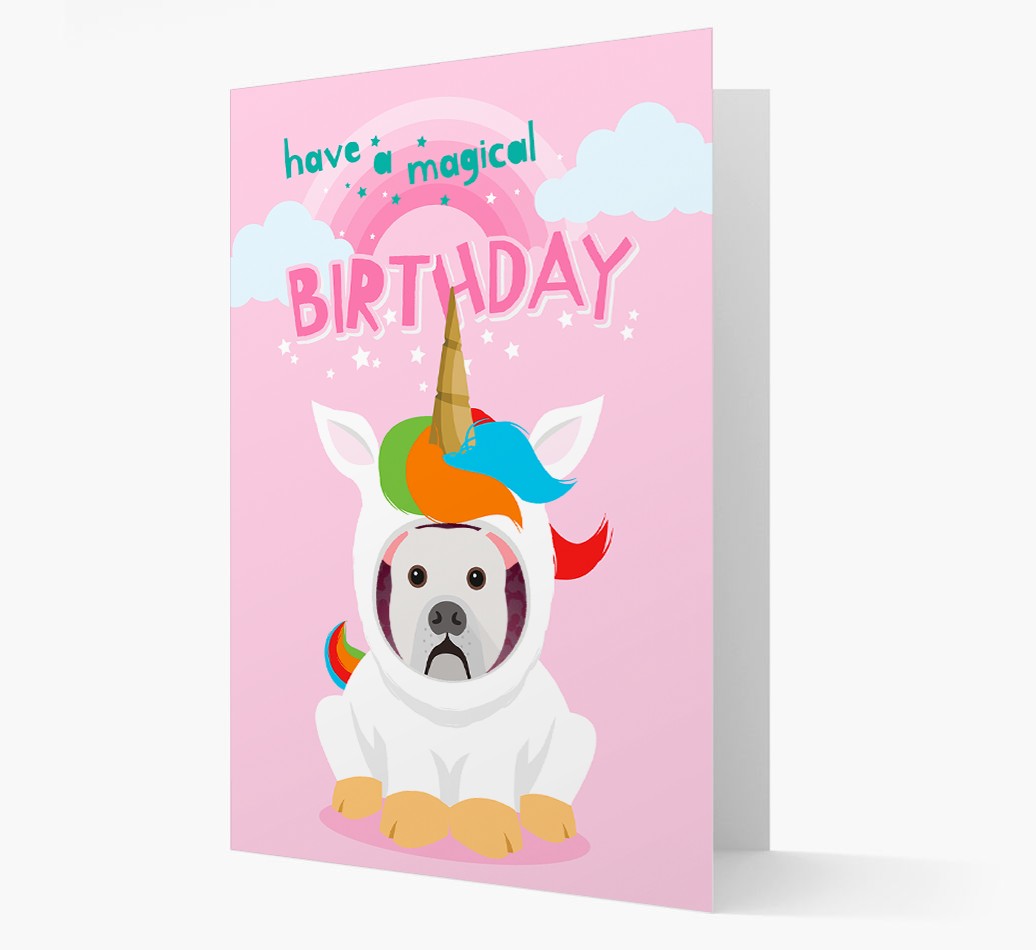 Magical Birthday Unicorn: Personalized {breedFullName} Icon Card
