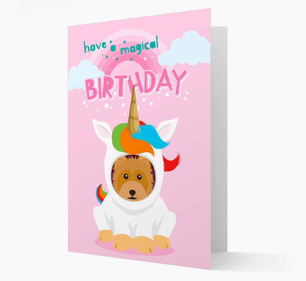 Magical Birthday Unicorn: Personalized {breedFullName} Icon Card