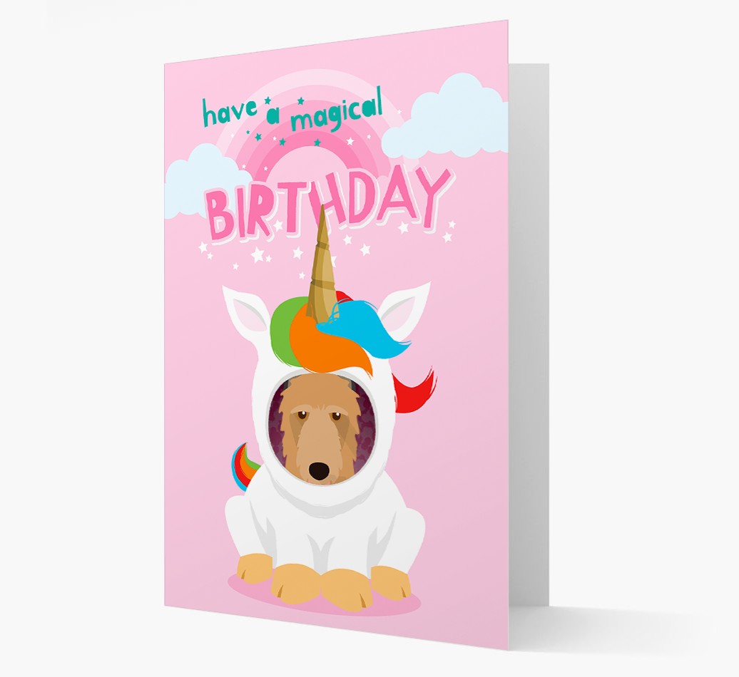 Magical Birthday Unicorn: Personalized {breedFullName} Icon Card