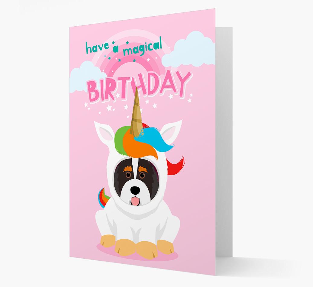 Magical Birthday Unicorn: Personalized {breedFullName} Icon Card