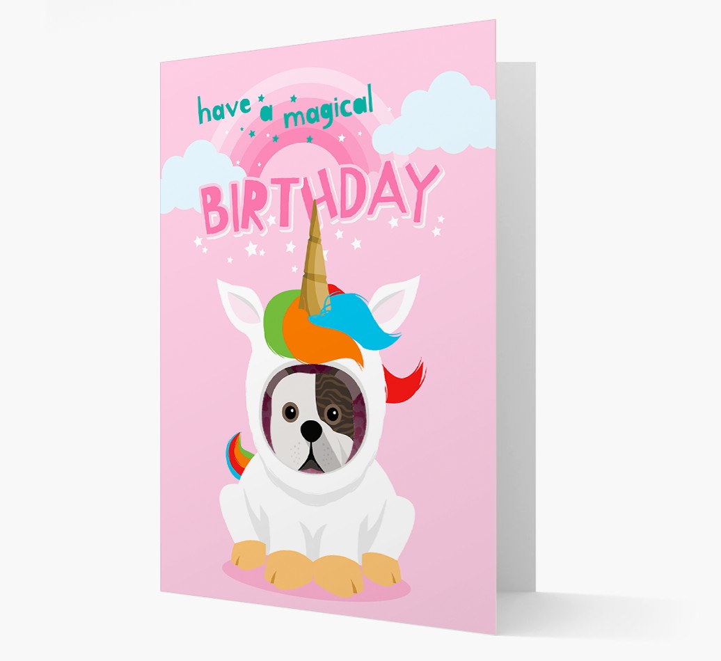 Magical Birthday Unicorn: Personalized {breedFullName} Icon Card