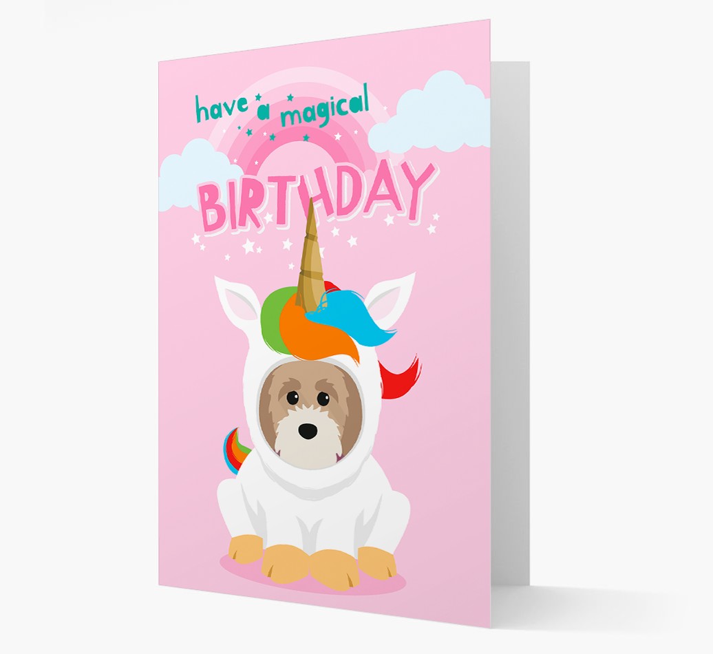 Magical Birthday Unicorn: Personalized {breedFullName} Icon Card