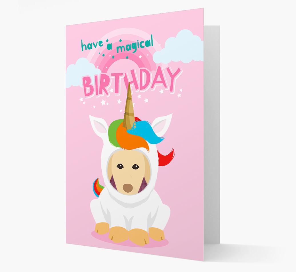 Magical Birthday Unicorn: Personalized {breedFullName} Icon Card