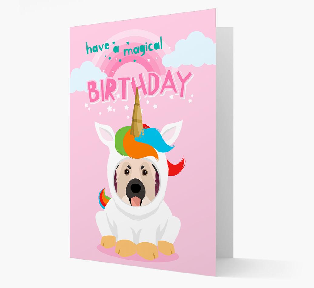 Magical Birthday Unicorn: Personalized {breedFullName} Icon Card