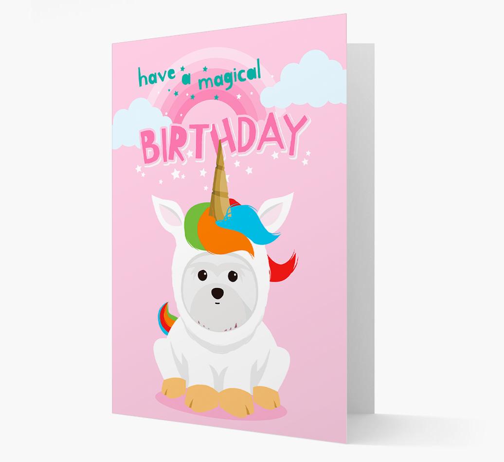 Magical Birthday Unicorn: Personalized {breedFullName} Icon Card