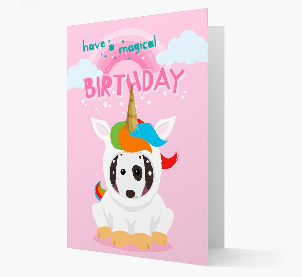 Magical Birthday Unicorn: Personalized {breedFullName} Icon Card