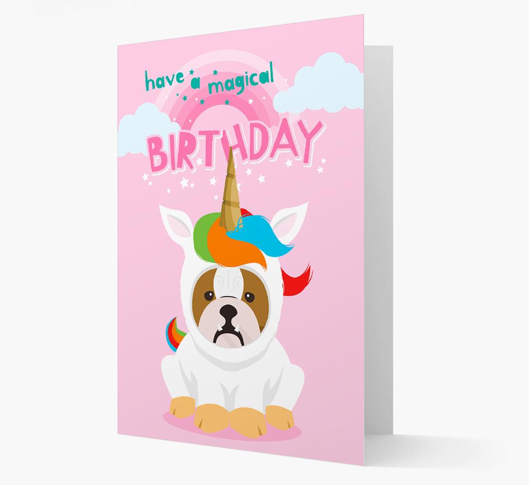 Magical Birthday Unicorn: Personalized {breedFullName} Icon Card