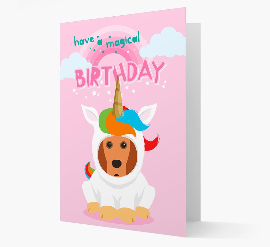Magical Birthday Unicorn: Personalized {breedFullName} Icon Card