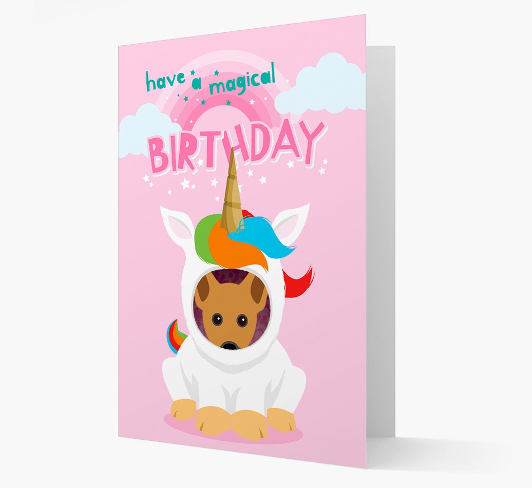 Magical Birthday Unicorn: Personalized {breedFullName} Icon Card
