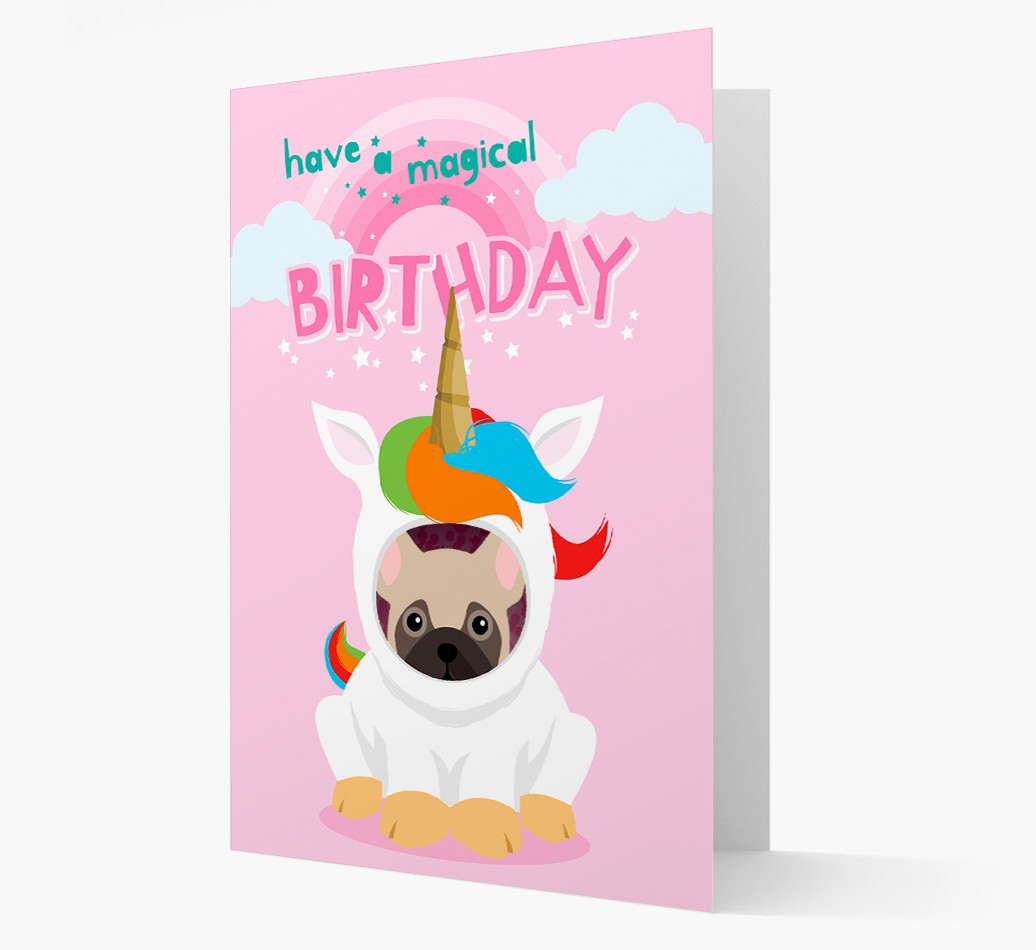 Magical Birthday Unicorn: Personalized {breedFullName} Icon Card