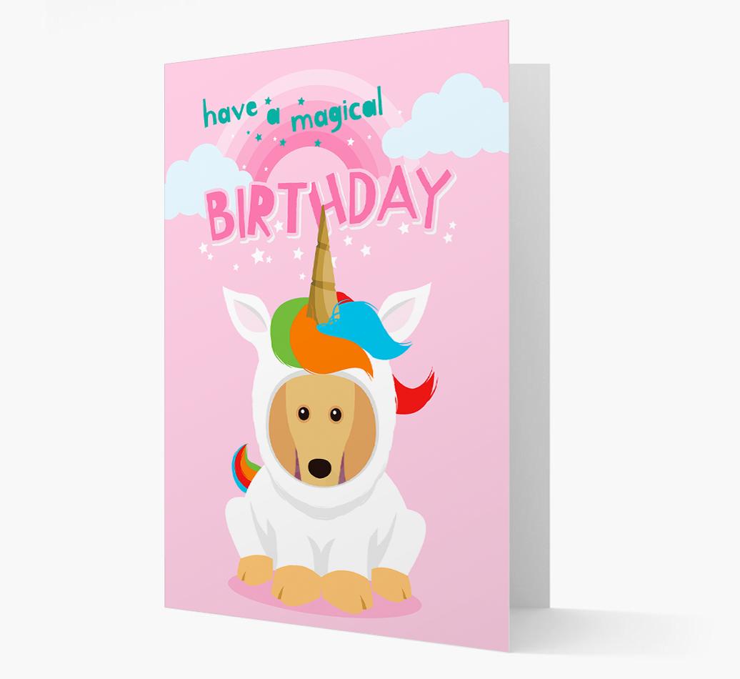 Magical Birthday Unicorn: Personalized {breedFullName} Icon Card