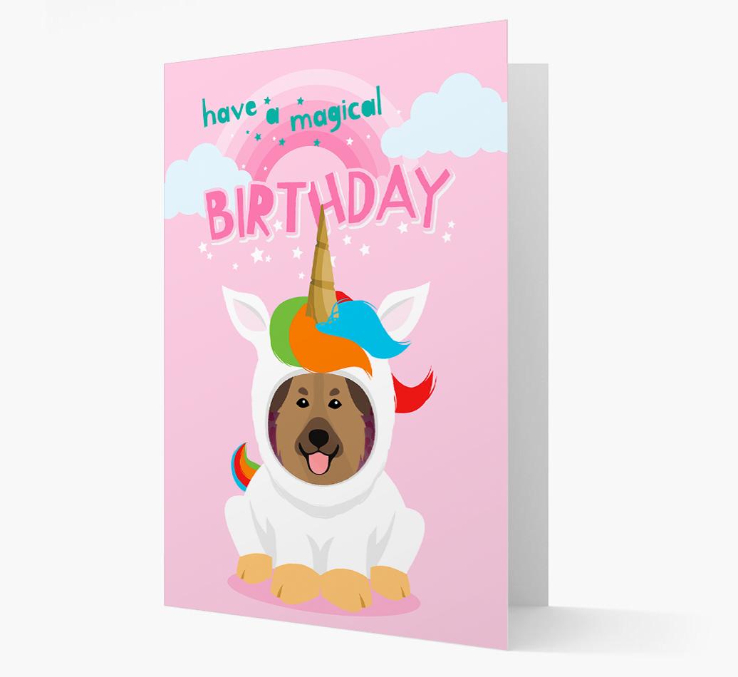 Magical Birthday Unicorn: Personalized {breedFullName} Icon Card
