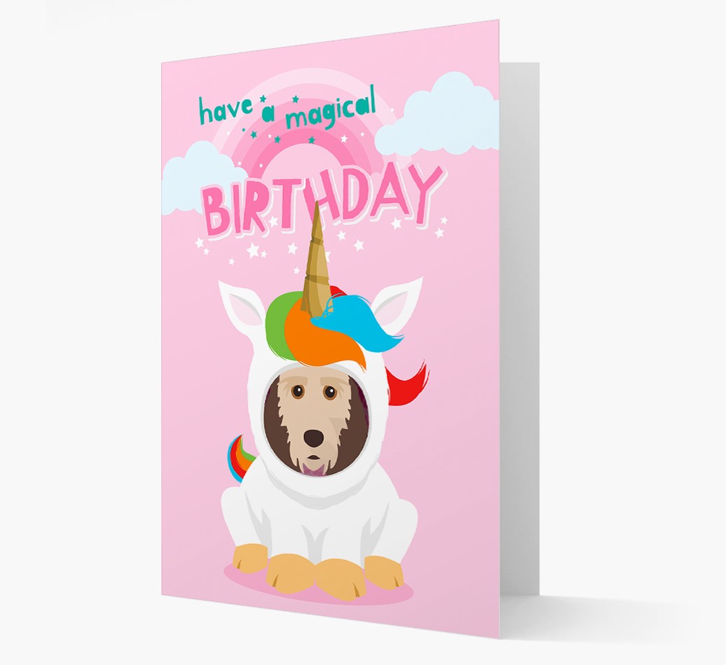 Magical Birthday Unicorn: Personalized {breedFullName} Icon Card