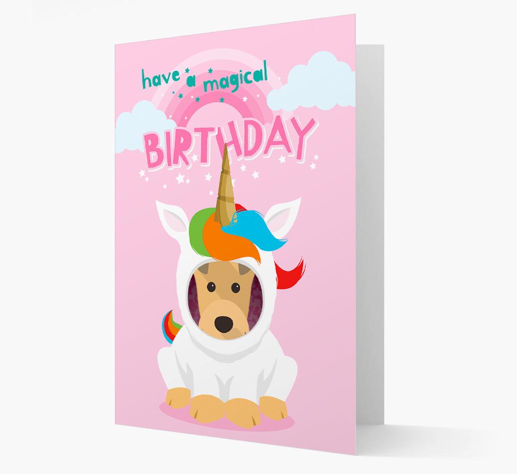 Magical Birthday Unicorn: Personalized {breedFullName} Icon Card