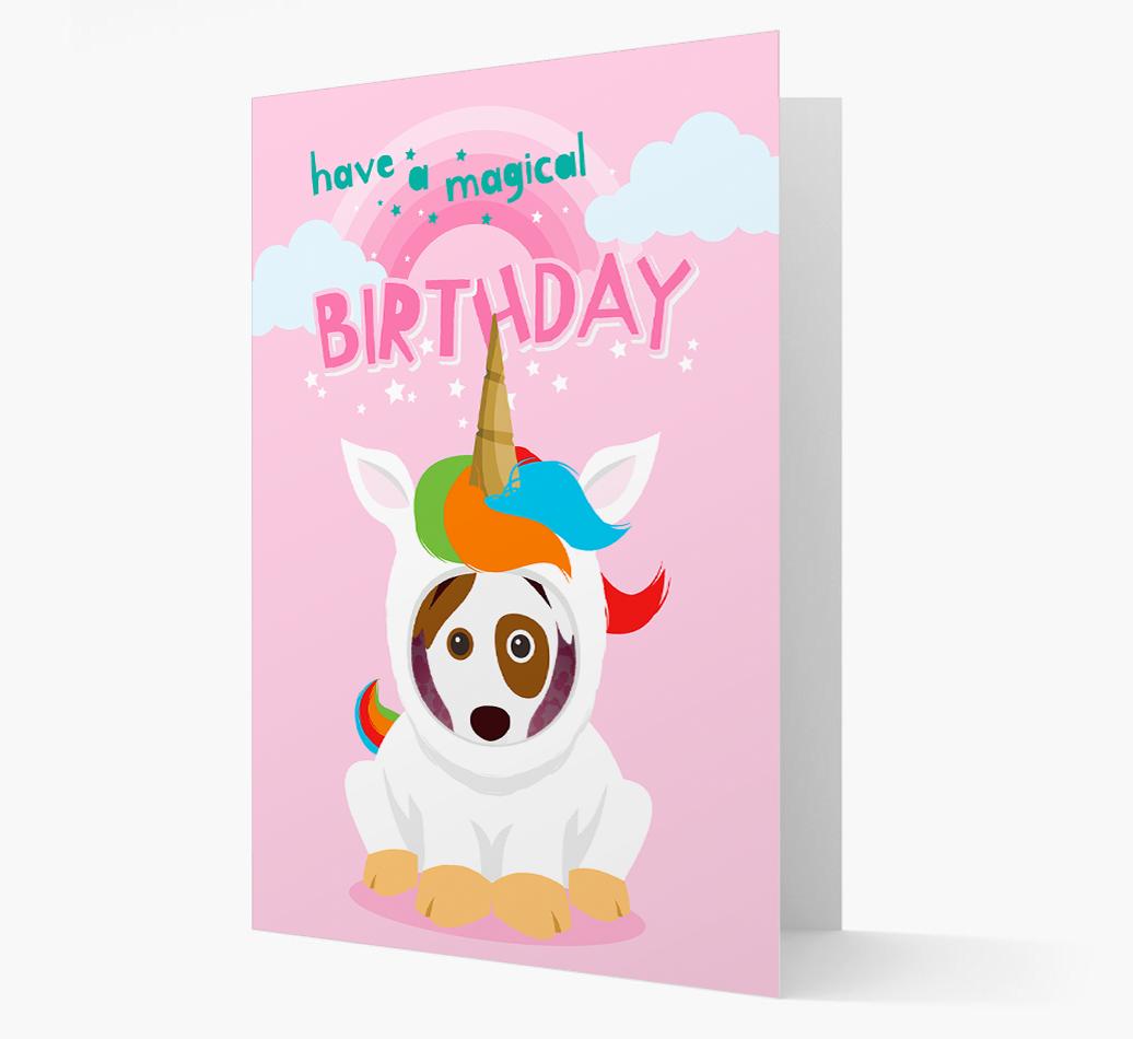 Magical Birthday Unicorn: Personalized {breedFullName} Icon Card